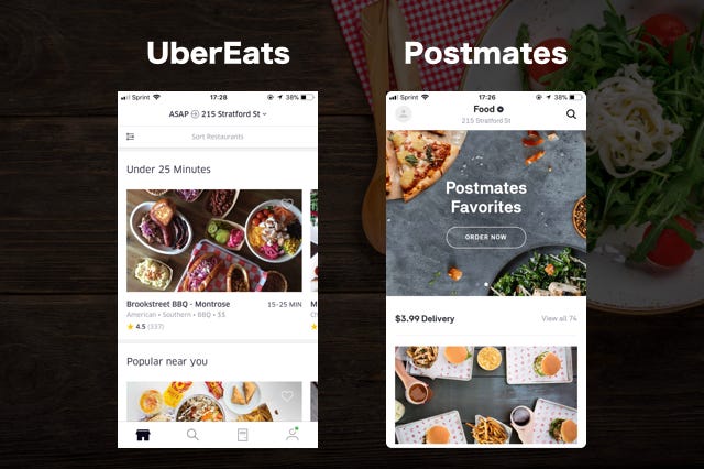 フードデリバリーアプリ「UberEats」と「Postmates」をUIUXの観点で 