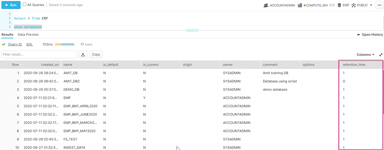 Time travelling feature in Snowflake by Amit Kumar Medium