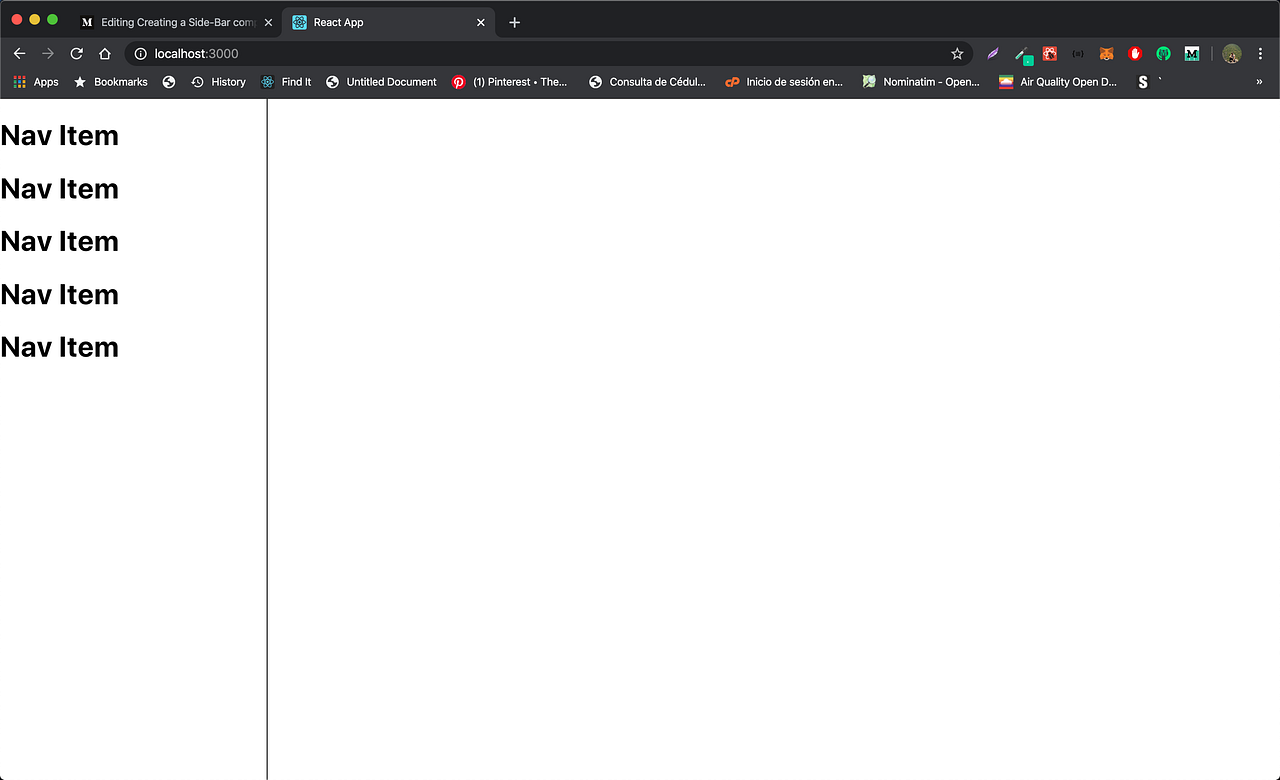 Create a reusable Sidebar component with React by Francisco Sainz