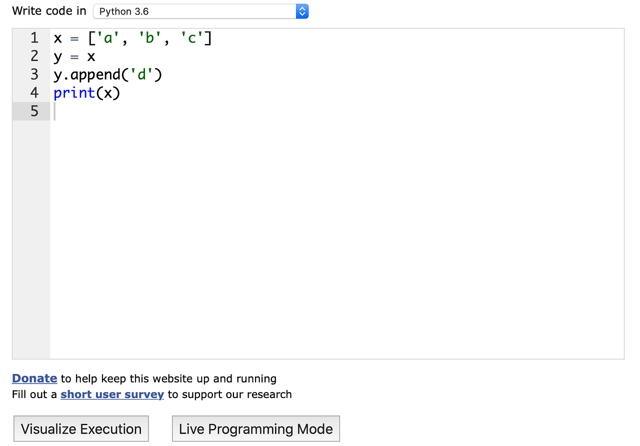 The Python Tutor. A visualization of frame-by-frame code… | by Marco ...