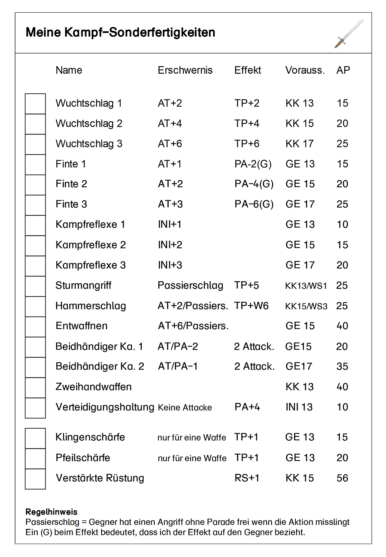 Drei einfache DSA-Charakterbögen und Regel-Systeme für Kinder ...