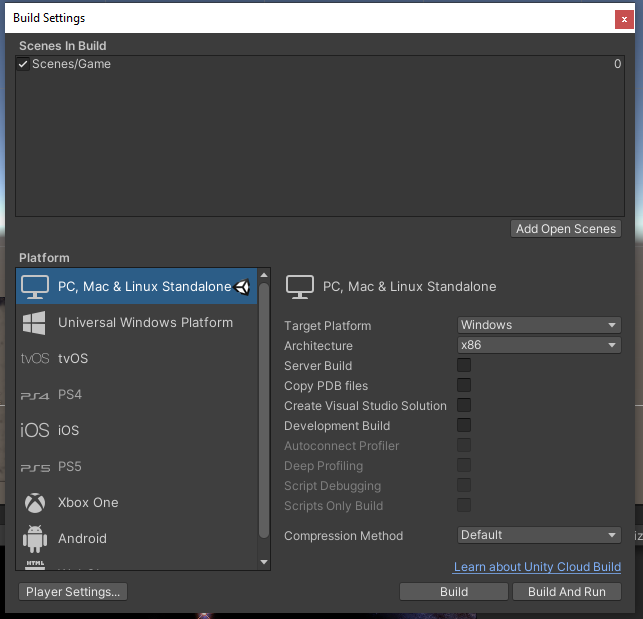 scene manager build index unity