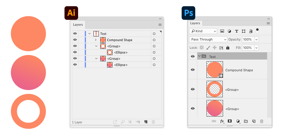 How to export an Illustrator file into a vector layered Photoshop file