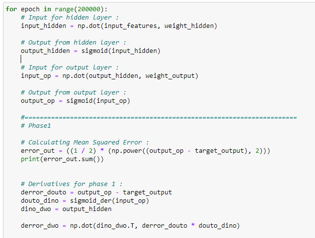 Figure 67: Phase 1 of training on our neural net