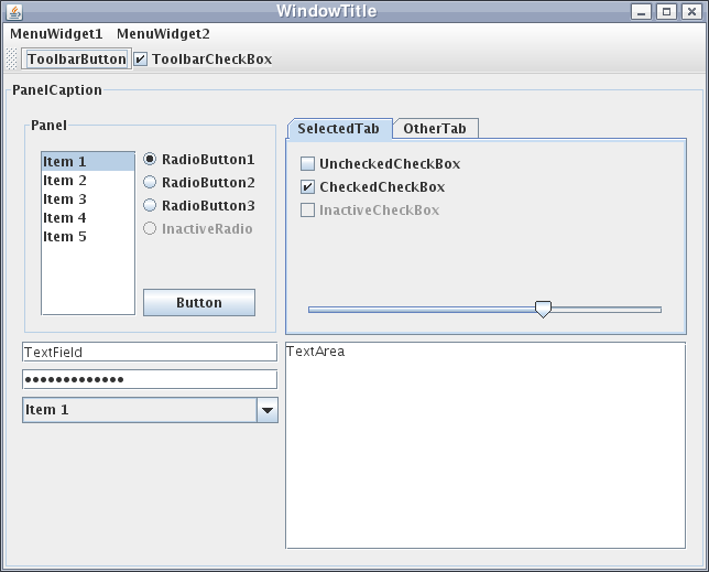 Gratuitous screenshot of a Java Swing UI