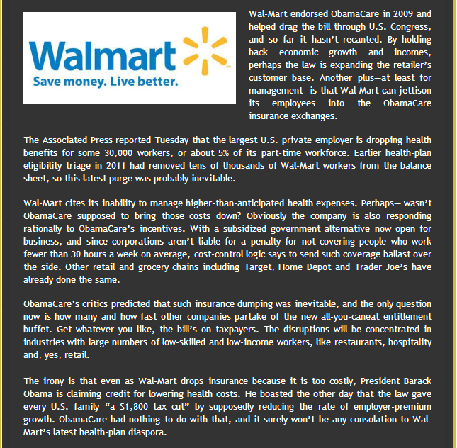 Everyday Low Benefits WalMart dumps 30,000 parttimers onto the