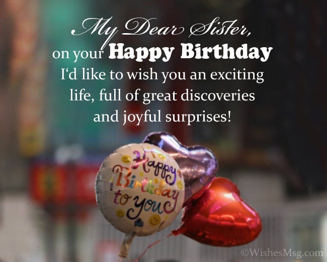 Best Sister Birthday Wishes Messages And Quotes 2020