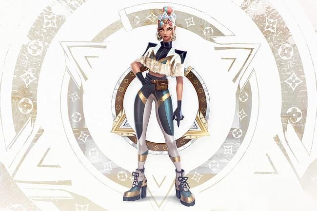 Qiyana’s in-game skin made by Louis Vuitton