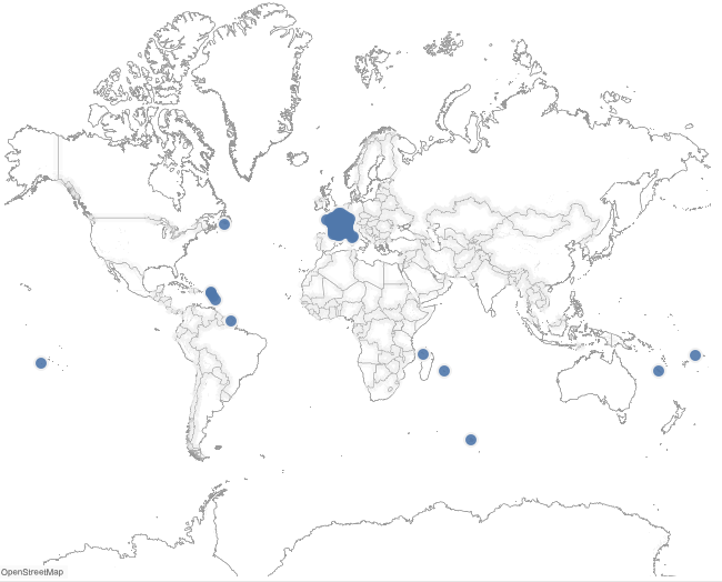 French Overseas Territories Map Mapping Overseas France With Tableau | By Alexis Bernard | Nightingale |  Medium