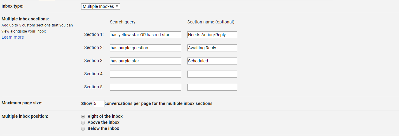 Enable multiple inbox layout