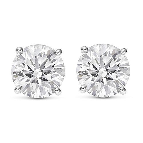 2 3 Carat Total Weight White Diamond Solitaire Stud Earrings Pair