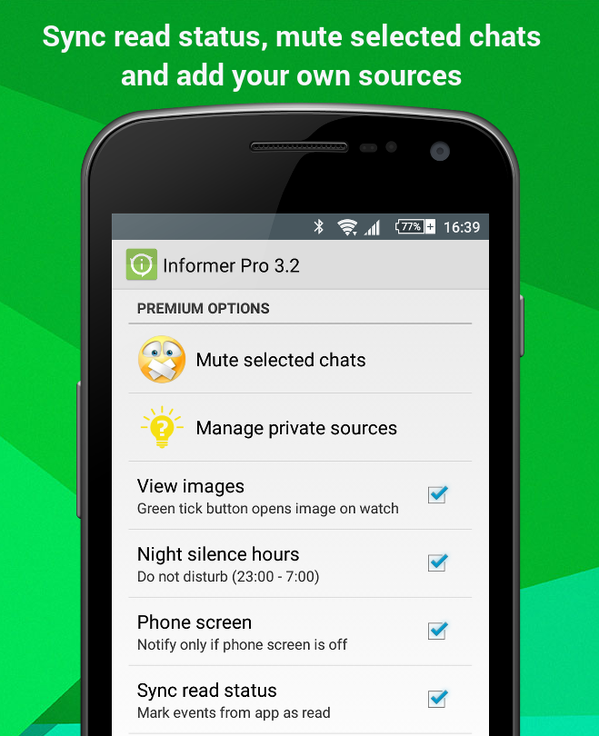 Informer for Sony SmartWatch 2 allows to mute selected chats | by Alexey  Rudakovsky | Medium