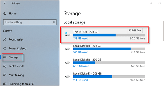 choose C drive