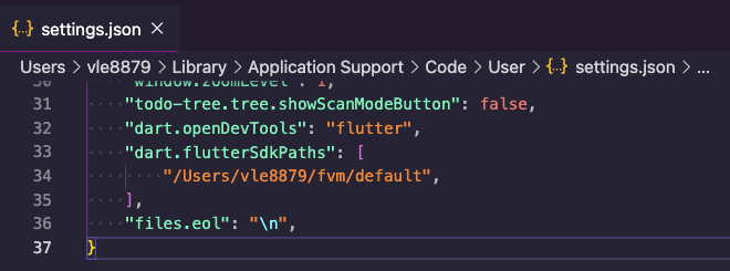 Configuración del path de Flutter en VS Code