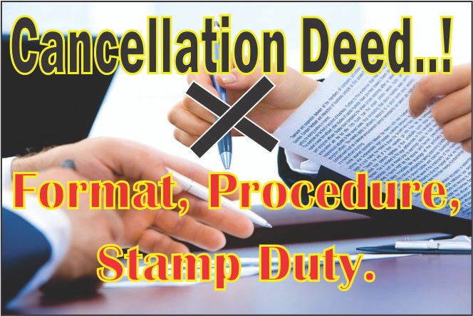 Cancellation Deed..! Format, Stamp Duty. — Legal Documentation | By ...