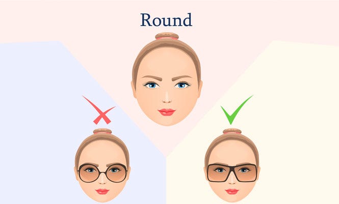 round face with glasses