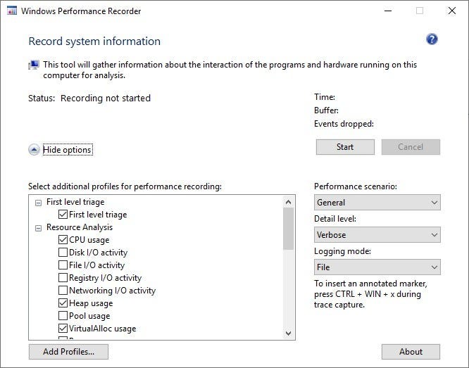 Application performance analysis using Windows toolkit by golibrary