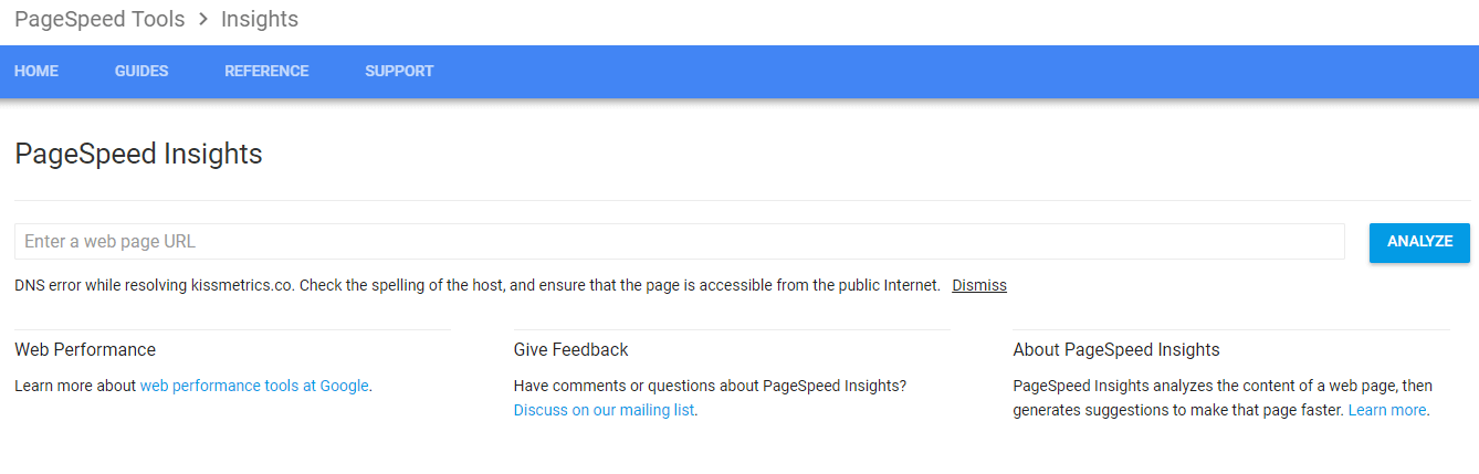 Google’s PageSpeed Insights