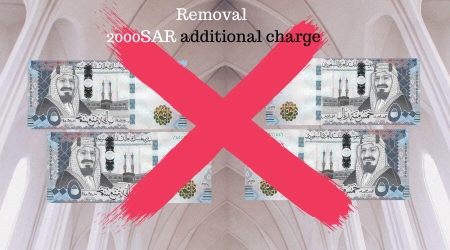 removal extra fee 2000SAR