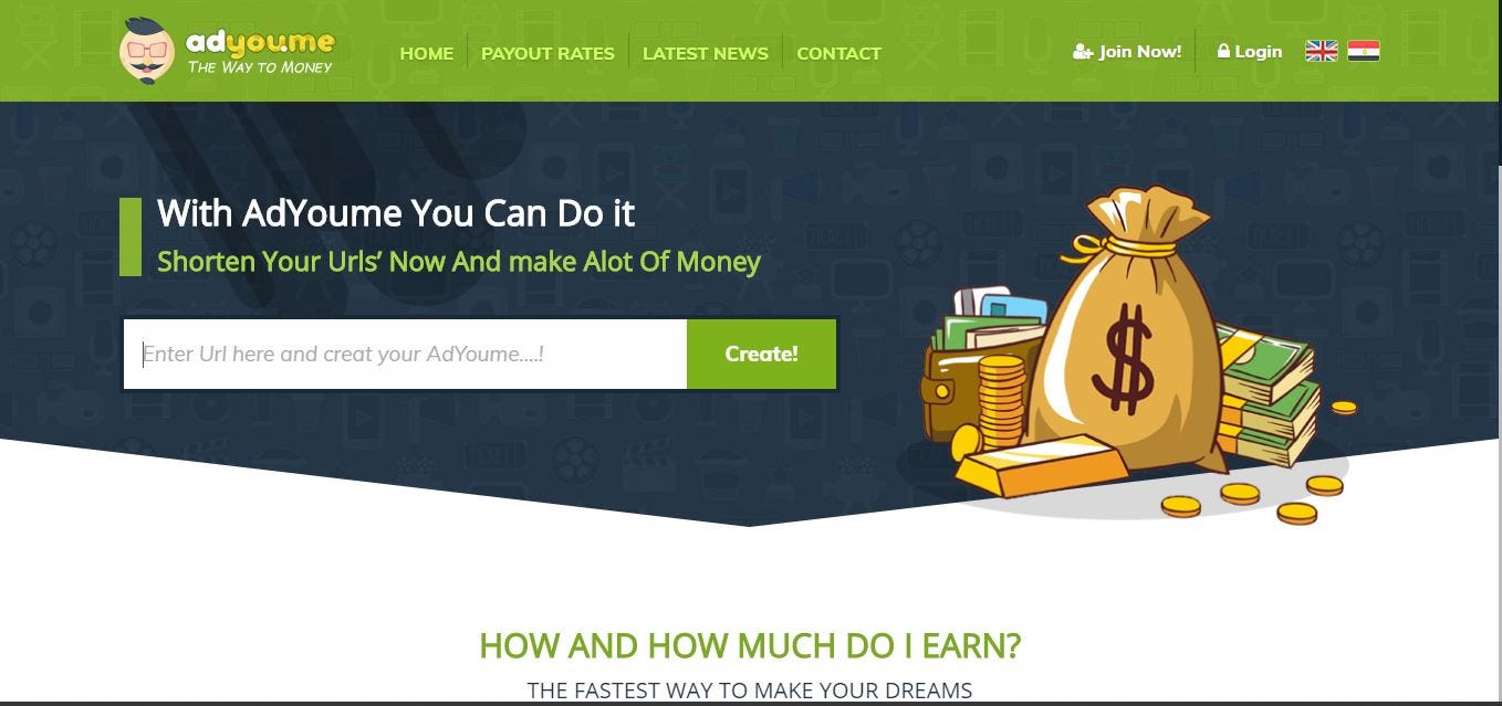 Home page where you can simply join and earn money.