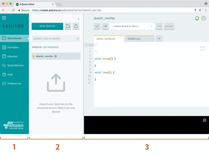 Bagian-Bagian Arduino Web Editor