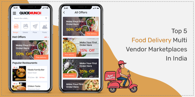 Top 5 Food delivery multi vendor marketplaces in India