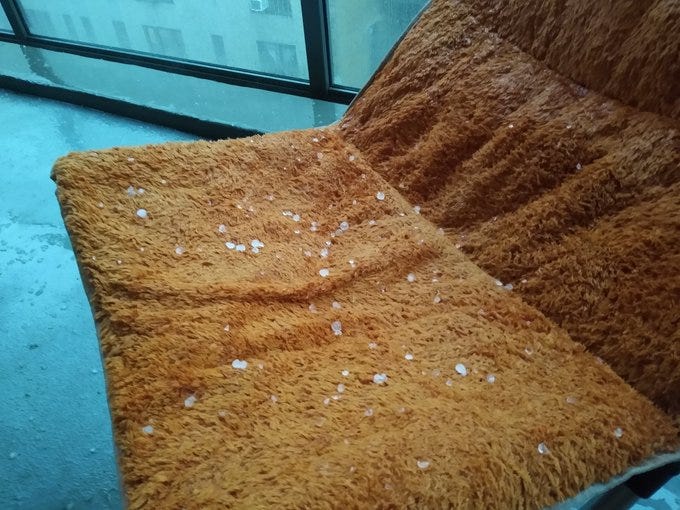 Example of an extreme weather event: June 4, 2021, NYC hailstorm outside my apartment