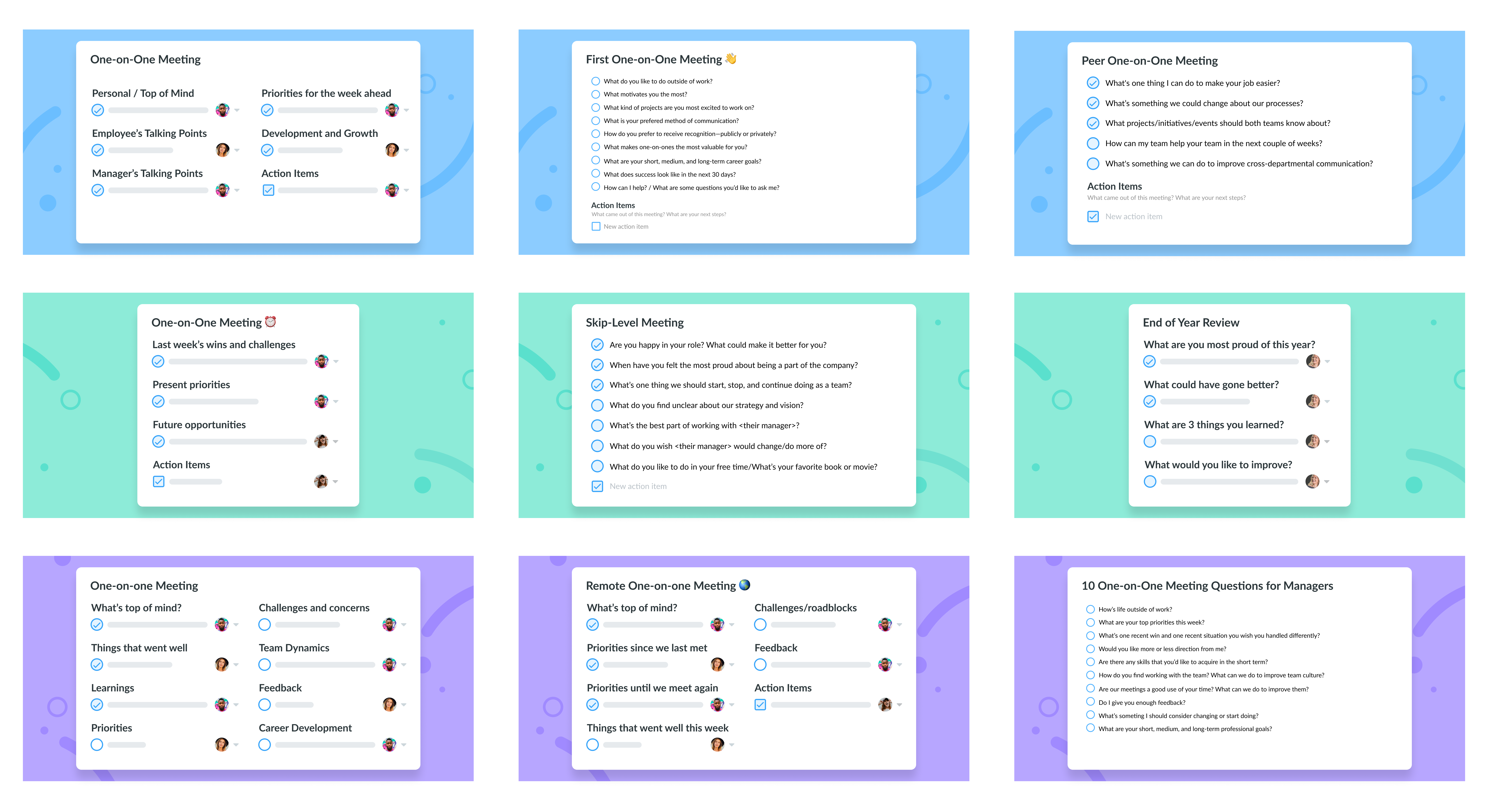 9 One-on-One Meeting Templates. 9 different one-on-one ...