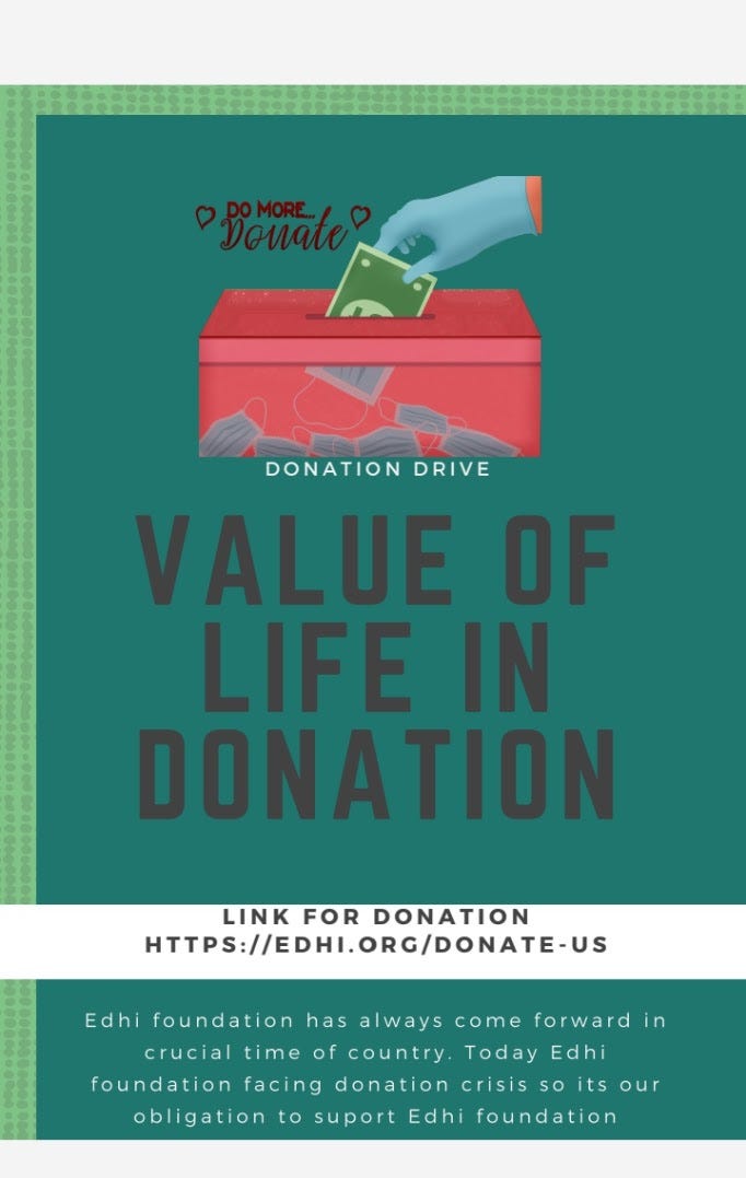 The Enlightening Connection. Joining hands for Edhi foundation funds