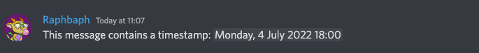 Discord is one of the primary tools in DAO governance. Timestamps make time coordination easy across timezones.