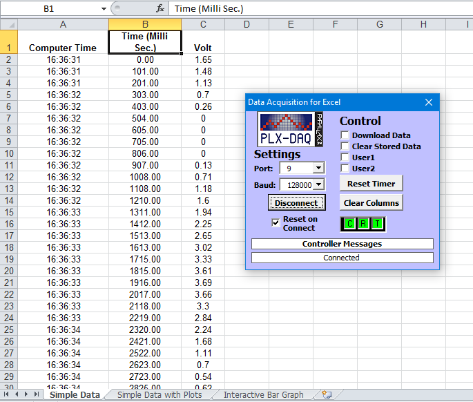 print arduino output to excel