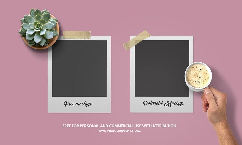 Free Photoshop Polaroid Mockup