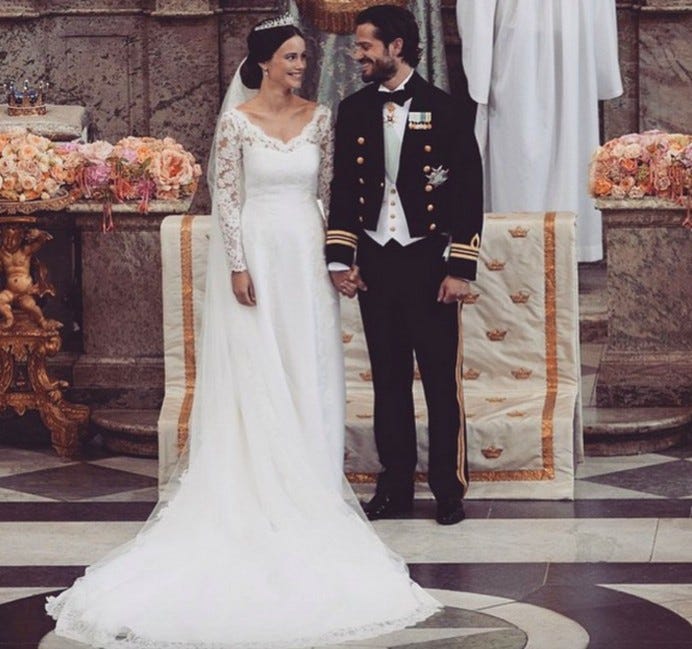 Swedish Royal Bride Sofia Hellqvist In Wedding Dress