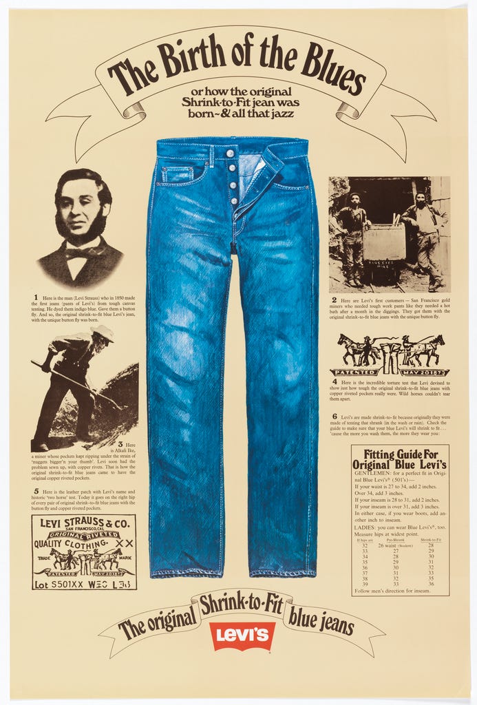 levi strauss invented blue jeans