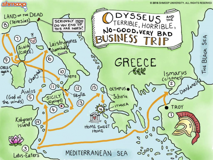 map of odysseus journey Following The Trail Of The Odyssey In The Modern Day By Travel