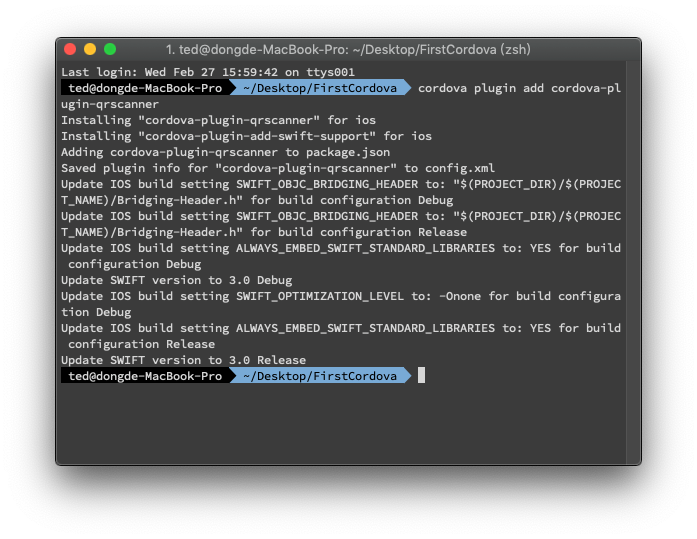 Cordova 實作Plugin應用qrscannser. cordovapluginqrscanner by Ted dong