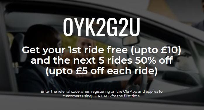 free first ride ola