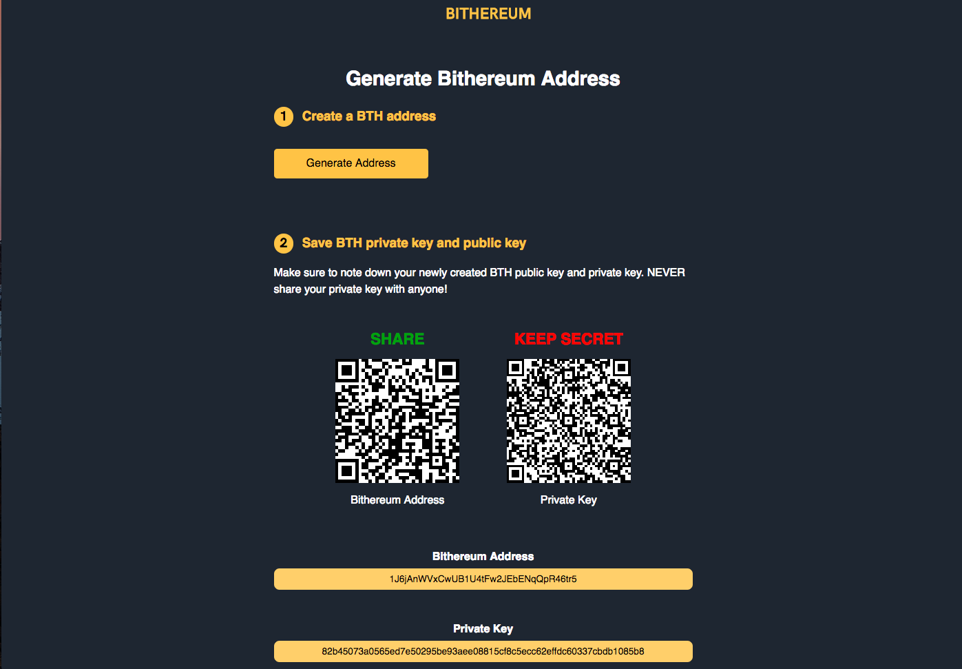 generate new address wallet How to Generate a Bithereum Wallet Address - ALTCOINSTECH How to Generate a Bithereum Wallet ...
