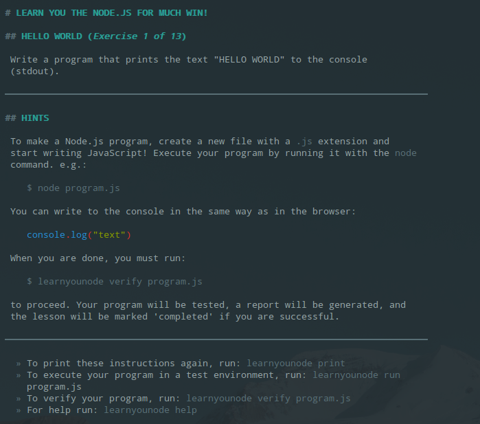 Exercise ‘Hello World’