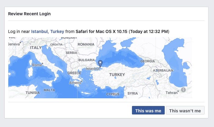 Facebook tells me the hacker is located in Turkey