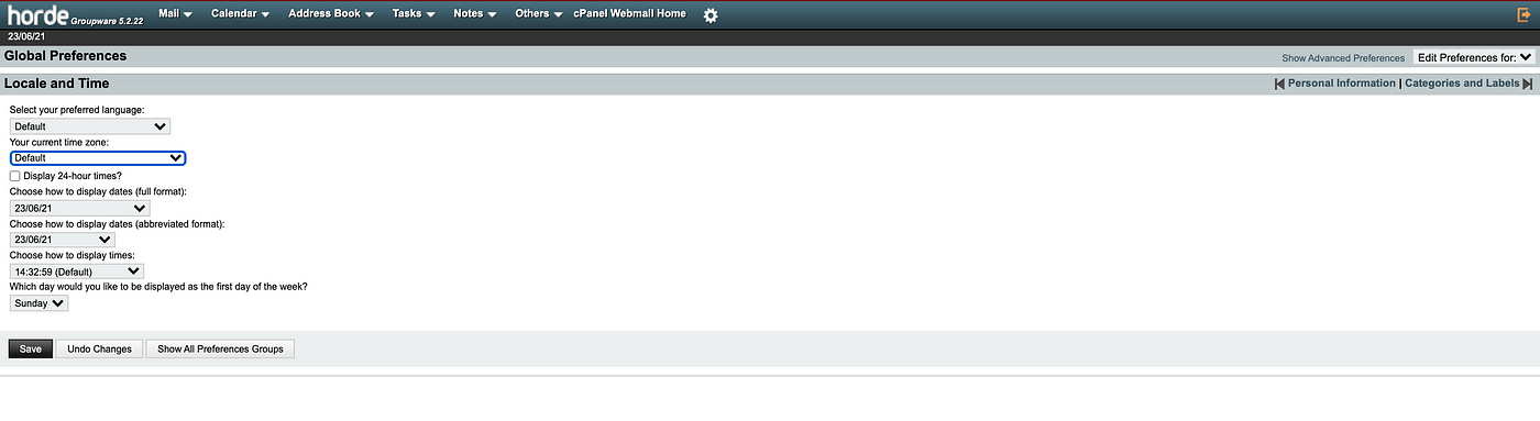 How To Change The Time Zone In Cpanel Webmail By Conor Bradley Sheffield Digital Agency Medium