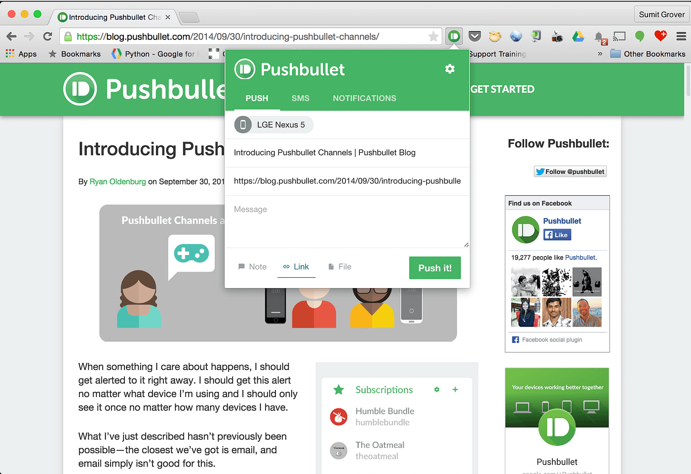 pushbullet app monthly limit