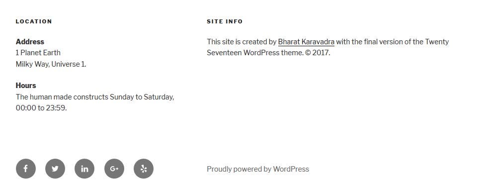 How To Make Twenty Seventeen Footer Content Be 50 Equal Width By Bharat Karavadra Medium