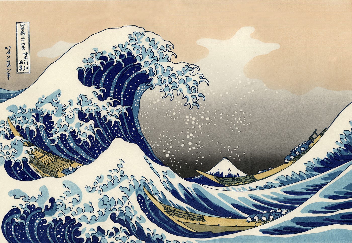 the Great Wave off Kanagawa by Katsushika Hokusai was a masterpiece and at the height of ukiyo-e, an art expression using woodblock printing