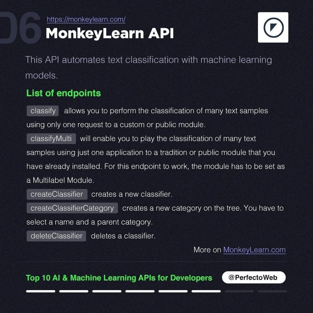 Top 10 AI & Machine Learning APIs | by Ruslan Galba | @hellotegra | Medium