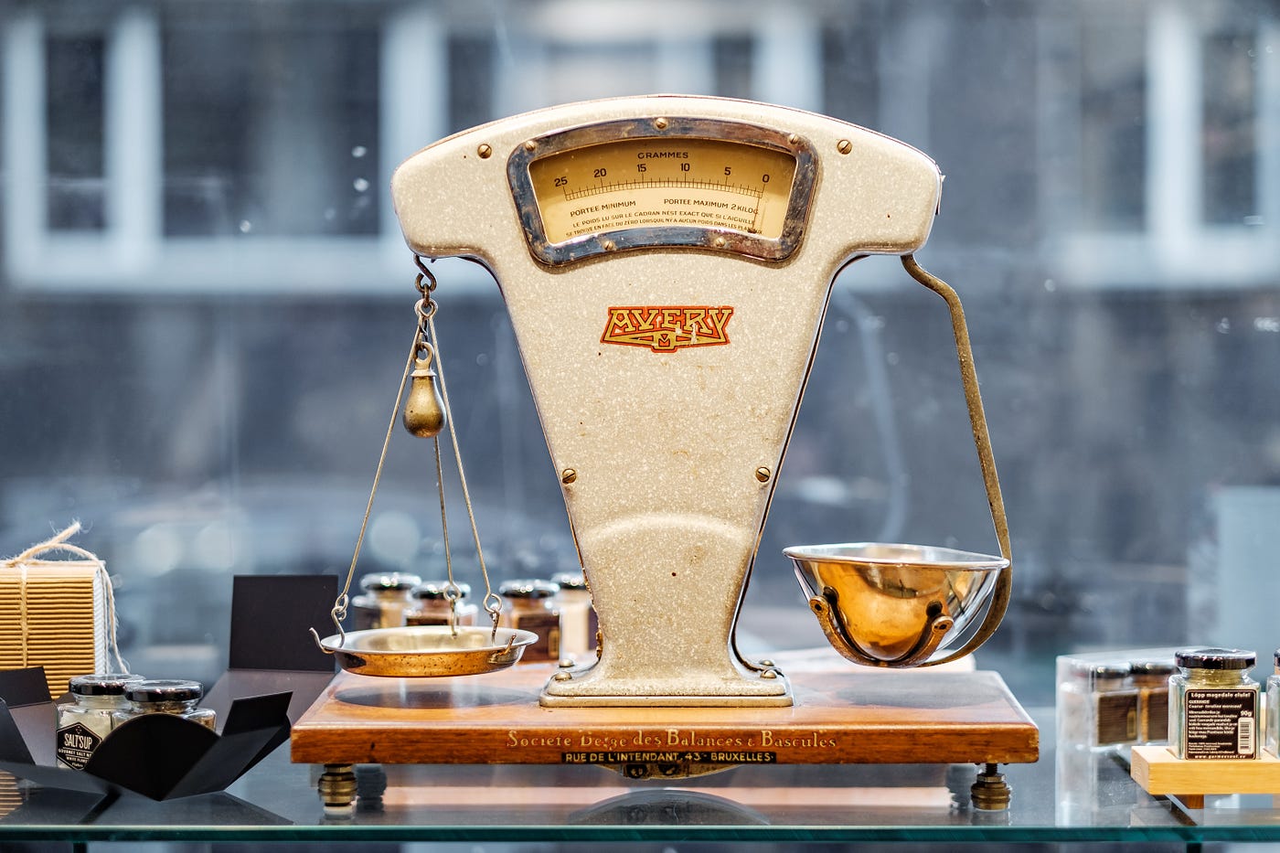 An antique scale.
