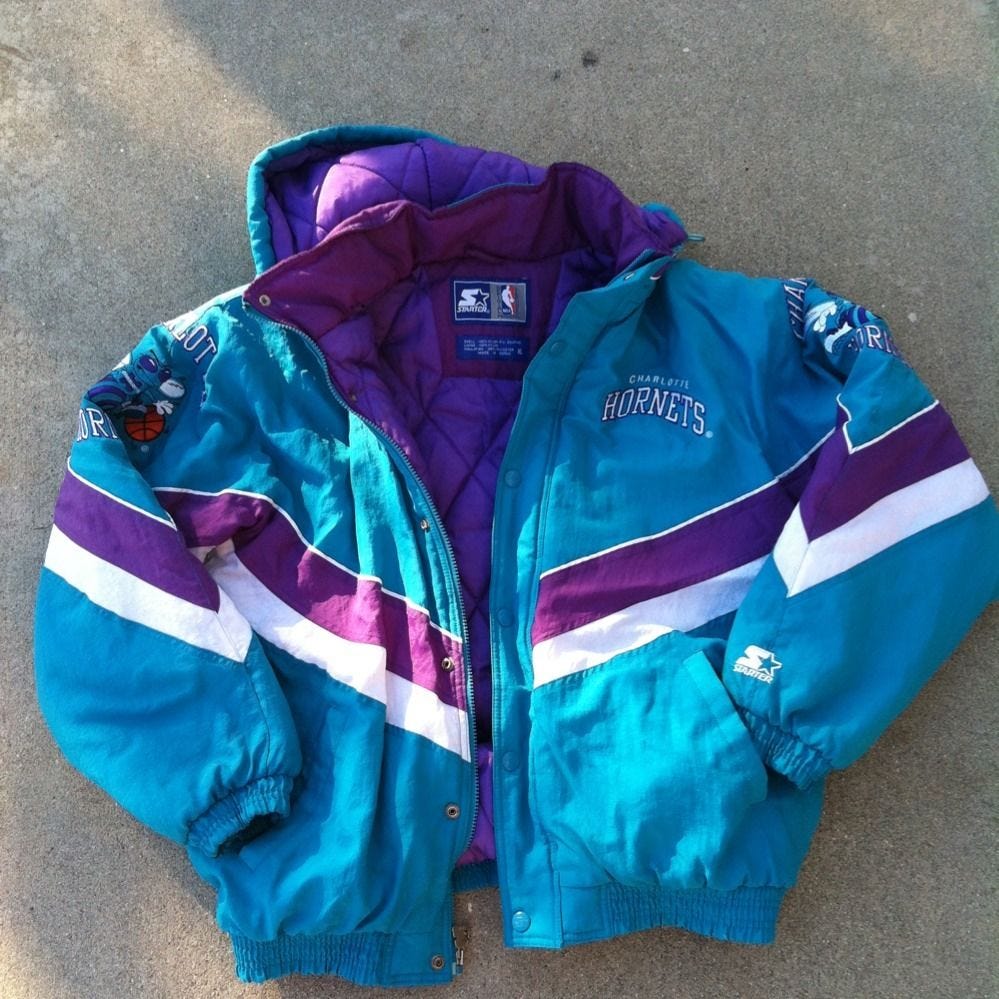 charlotte hornets starter jacket pullover