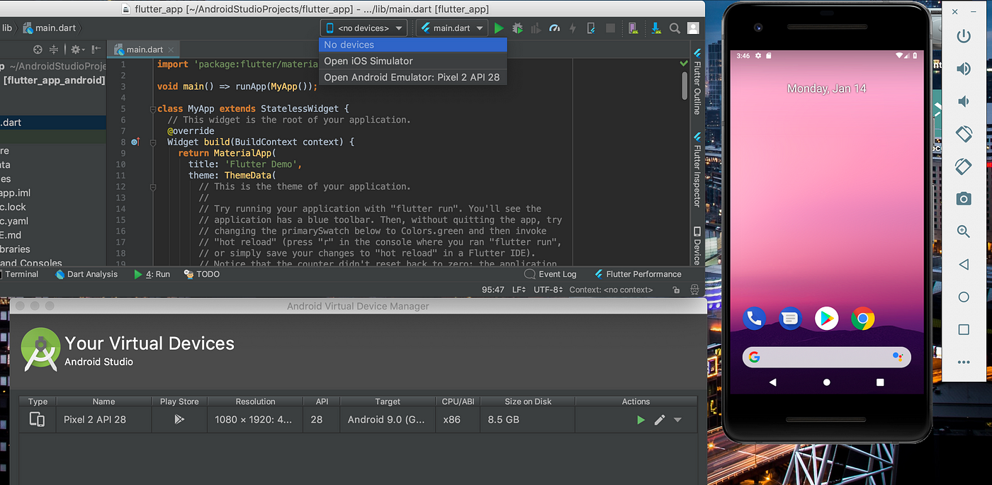 run emulator android studio mac terminal