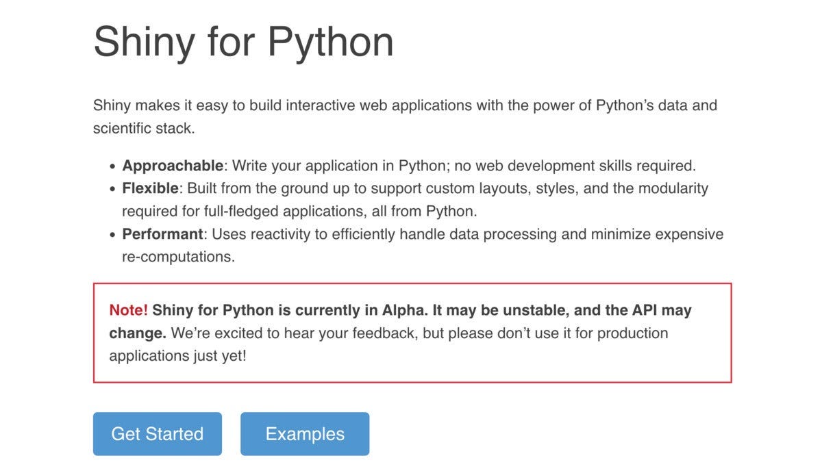 RStudio unveils Shiny for Python. The Shiny web framework is now… | by ...