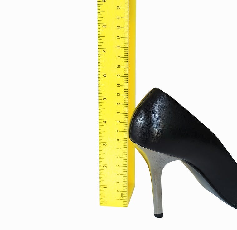 10 cm heel in inches